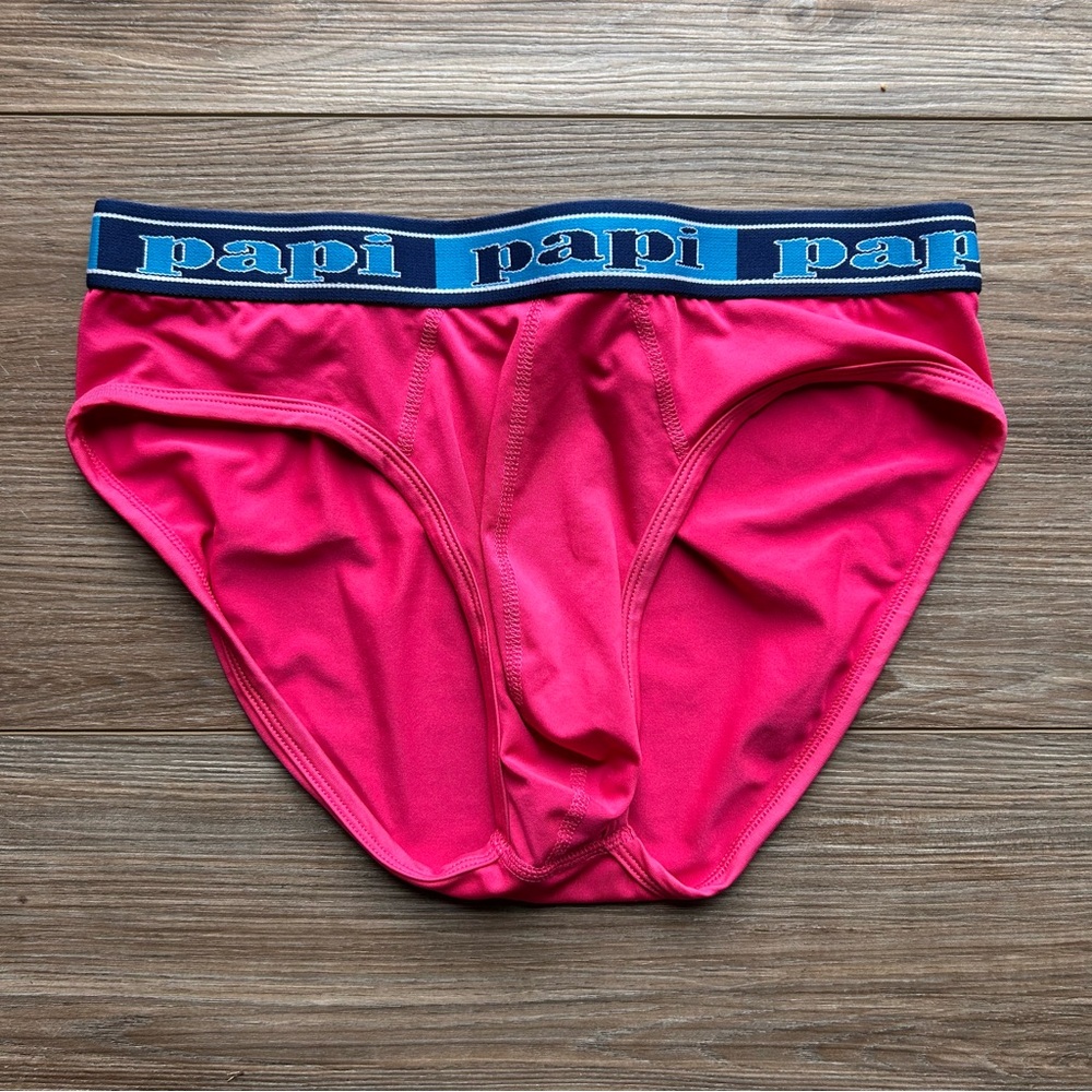 Valentin's Day Papi Microfiber Low Rise Premium Briefs in Pink/Fuchsia  (Small)